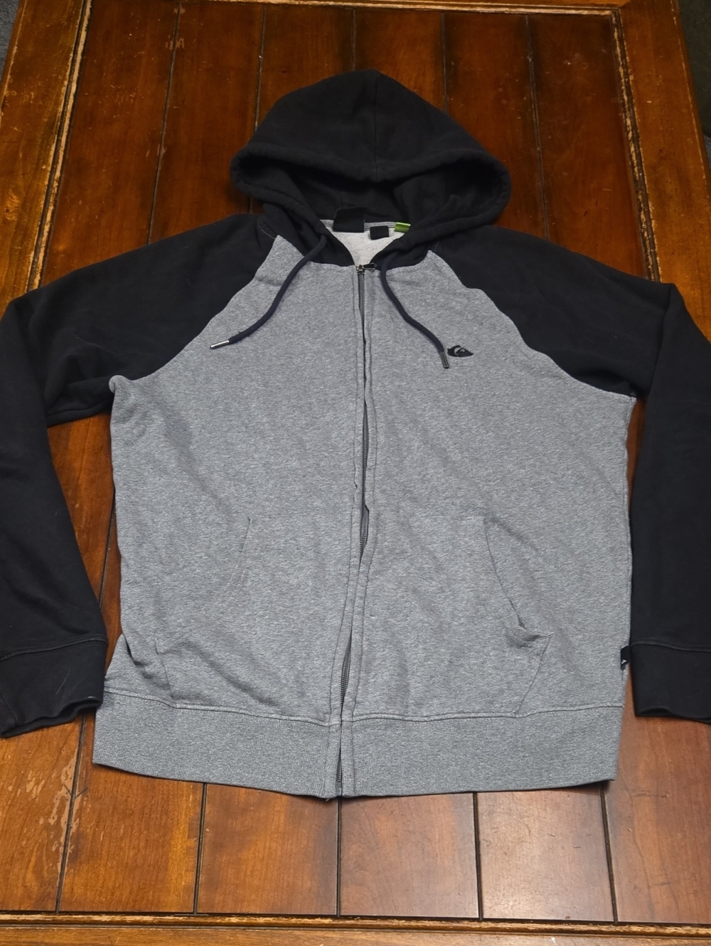 Quiksilver Men's Hooded Zip Jacket in Gray and Black